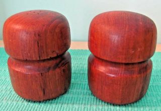 Vintage Hand Made Wood Salt & Pepper Shakers,  Stoppers,  Solid Oak