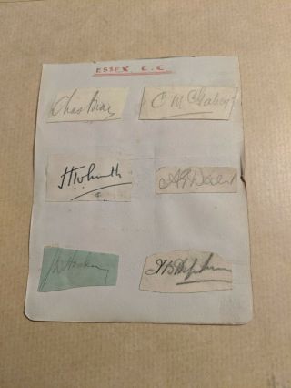 Vintage COUNTY CRICKET AUTOGRAPH signed paper ESSEX x 13 players 2