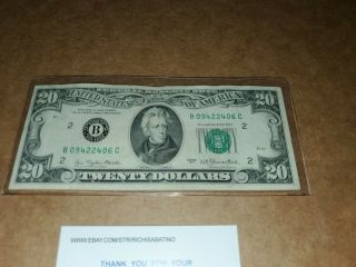 1977 (B) $20 Twenty Dollar Bill Federal Reserve Note Vintage Old Money 2