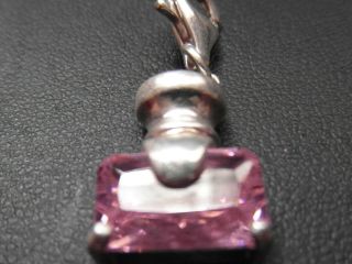 556e Vintage Sterling Silver And Pink Zirconia Charm/pendant
