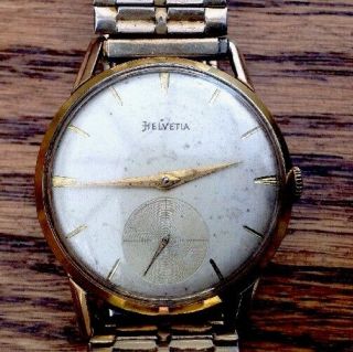 Vintage HELVETIA men ' s wrist watch FOR REPAIR or SPARES 4
