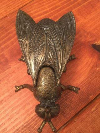 Vintage Brass Fly Bug Ashtray Cast Metal Italy Hinged Ornate Insect 2