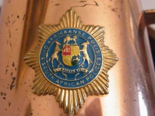 VINTAGE SOUTH AFRICAN POLICE COPPER PLATED TANKARD POLICE COLLECTIBLE S AFRICA 3