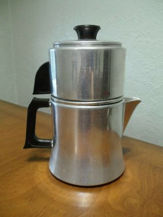 Vintage MIRRO Aluminum Stacking 6 Cup DRIP COFFEE Maker Model 781 1/2 1.  5 qt 3