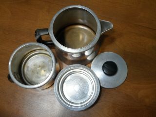 Vintage MIRRO Aluminum Stacking 6 Cup DRIP COFFEE Maker Model 781 1/2 1.  5 qt 5