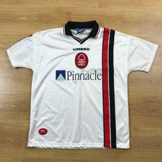 Vintage Nottingham Forest White Away Shirt Umbro Pinnacle Xl 98 99 00 90s Retro