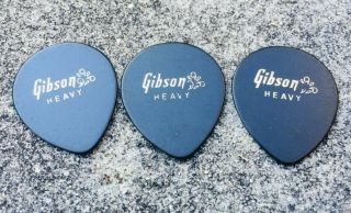 Three Vintage Gibson Splash Heavy Jazz Guitar Picks,  Black