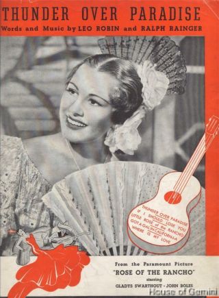 Vintage Sheet Music: Thunder Over Paradise (1935) Gladys Swarthout