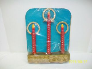 Vtg Leominster Union Products Elec Window Log Christmas Candles Candolier Halo 