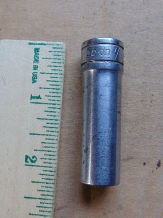 Vintage 1955 Snap - On Tools Usa 3/8 " Drive 6 Point 7/16 " Deep Well Socket Sfs141