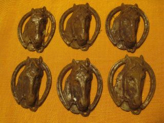 Vtg Horseshoe Horse Head Rusty Steel Jewelry Finding Stamping 1.  75 "