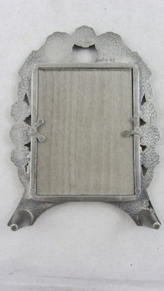 Vintage Silver Plated Small Photo Picture Frame Holder Floral Daisy 925 plate 2