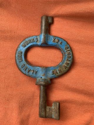 Vintage Alamo Iron San Antonio Tex Water Meter Box Lid / Cover Key Tool.