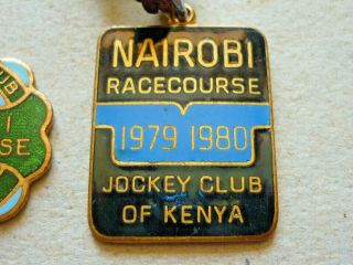 THREE VINTAGE HORSE RACING RACECOURSE BADGES NAIROBI KENYA JOCKEY CLUB 1970 ' s 4