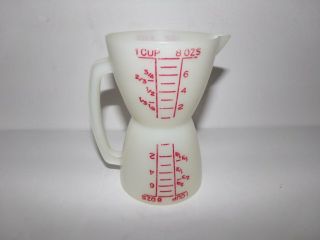 Vintage Tupperware 1 Cup Wet Dry Measuring Cup Red Letters