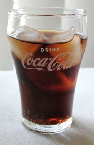 Vtg 1950 60s Drink Coca Cola 6 Oz Soda Fountain Glasses Ht White Star Libbey