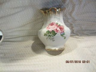 Vintage Homer Laughlin Vase With Roses And Gold Accents