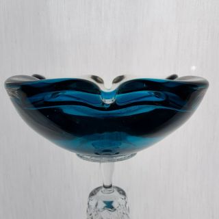 Vintage Murano Cased Glass Geode Ashtray Bowl Dish C1960s Galliano Ferro :cf
