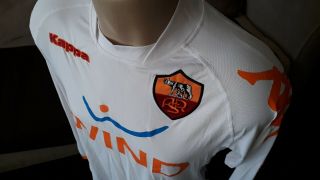AS Roma Football Shirt (size medium) vintage Kappa away jersey / top - white 3