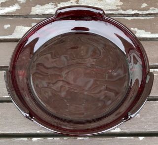 Vintage Ruby Red Glass Ashtray 7 