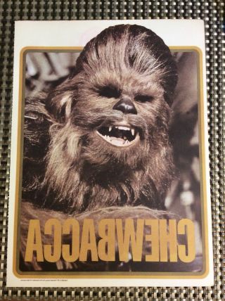 Vintage 1977 Star Wars Chewbacca - Iron - On T - Shirt Transfer -
