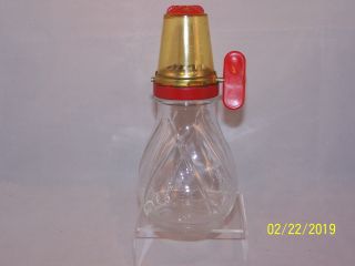 Vintage Glass Nut Chopper Spice Grinder Metal Top Turn Key W/measuring Cup Lid