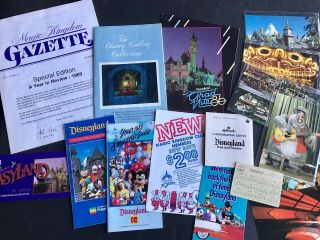 Vintage Assortment H Disneyland 1980’s (16 Items) Guides Flyers Booklets Maps