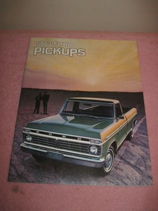 Vintage 1973 Ford Pickup Truck Sales Brochure Old 16 Pages Long