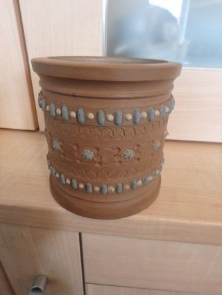 Royal Doulton " Lambeth " Stoneware Vintage Embossed Pot,  F.  A.  Bovill