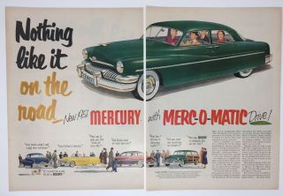 Print Ad 1950 1951 Mercury Nothing Like It On The Road 1951 Vintage Art