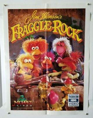 Vintage Fraggle Rock Hbo Video Poster 25 " X 19 " Jim Henson Muppet