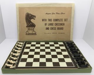 Drueke Chess Primer Vintage Complete Set With Board And Box Old Made In Usa