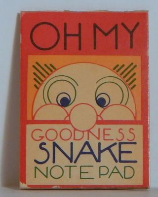 Vintage 1970 " Oh My Goodness Snake Notepad " Note Pad Cracker Jack Prize
