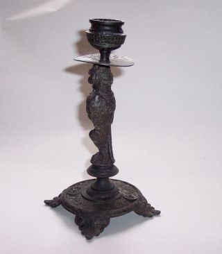 Vintage DEMON STOLAS OWL Metal CANDLE HOLDER Spelter Candlestick Gothic Wiccan 4