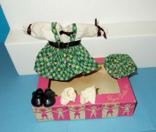Vtg 8 " Vogue Ginny Doll Medford Tagged Dress,  Panties,  Shoes,  Socks 1954