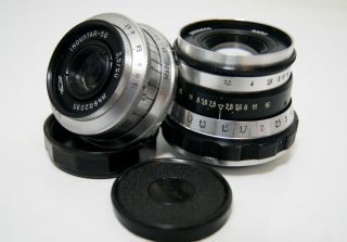 2x Ussr M39 Screw Camera Lens Industar 50mm 3,  5/50 & Fed 2,  5/52 Vintage Slr Dslr