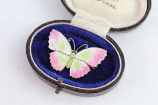 True Vintage.  925 Sterling Silver Guilloche Enamel Butterfly Brooch,  Boxed (5g)
