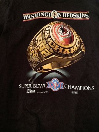 Vintage Washington Redskins Bowl Ring T Shirt Salem Sportswear Adult XL 3