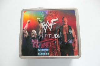 Vintage Stone Cold Steve Austin Wwf Attitude Wrestling Thermos Lunchbox Wwe Tin