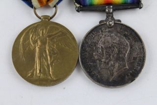 Vintage WW1 MEDAL Pair w/ Ribbons Named 82973 Private I.  E.  Cross RAF 2
