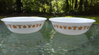 Vtg Corelle Butterfly Gold 6.  25 " Cereal Bowl Set Of 2 Pyrex Corning