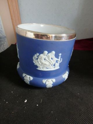 Wedgwood English Navy Blue " Jasperware " Vintage Plant Pot