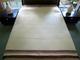 Vintage Possibly Wwii Possibly Us Army Wool Blanket; 73 " X 77 "