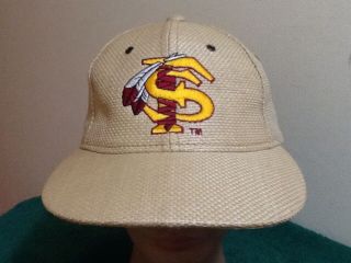 Florida State Seminoles Tomahawk Cap Hat Woven Burlap Vintage Retro