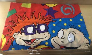 Vintage Nickelodeon Rugrats Cartoon Pillow Case Tommy Chuckie Angelica Dog Spike