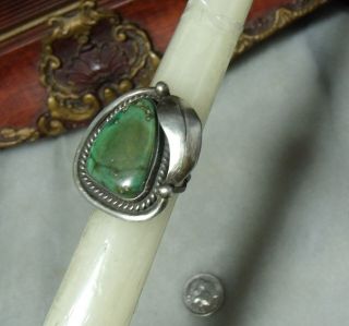 Art Deco Vintage Sterling Silver Native American Turquoise Size 5.  5 & 5 Ring