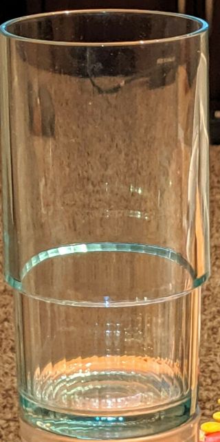 Vintage 1 Tupperware Acrylic Greenish Drink Glass14oz Stackable Tumblers