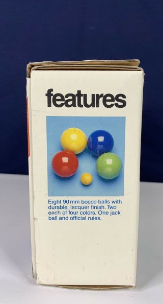 Vintage SPORTCRAFT BOCCE BALL Set Made In Italy Wood w Instructions, 2