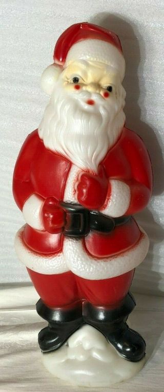 24 " Santa Claus Illuminated Plastic Blow Mold Vintage 1973 Carolina Enterprises