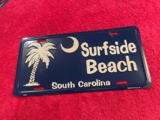 Vintage Surfside Sc Booster License Plate Tag Topper South Carolina